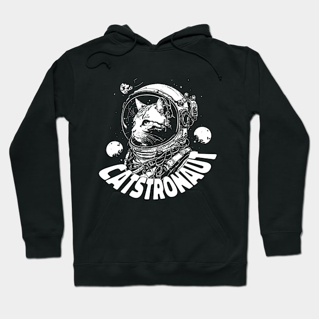 Catstronaut Cat Astronaut Space Adventure Hoodie by UNDERGROUNDROOTS